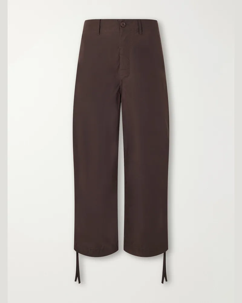 Casey Casey Abel Wide-Leg Cotton Trousers Brown