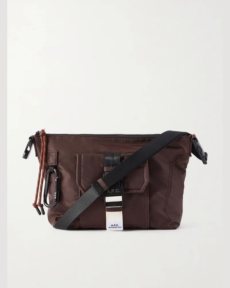 A.P.C. Besace Trek Umhängetasche aus Ripstop Braun