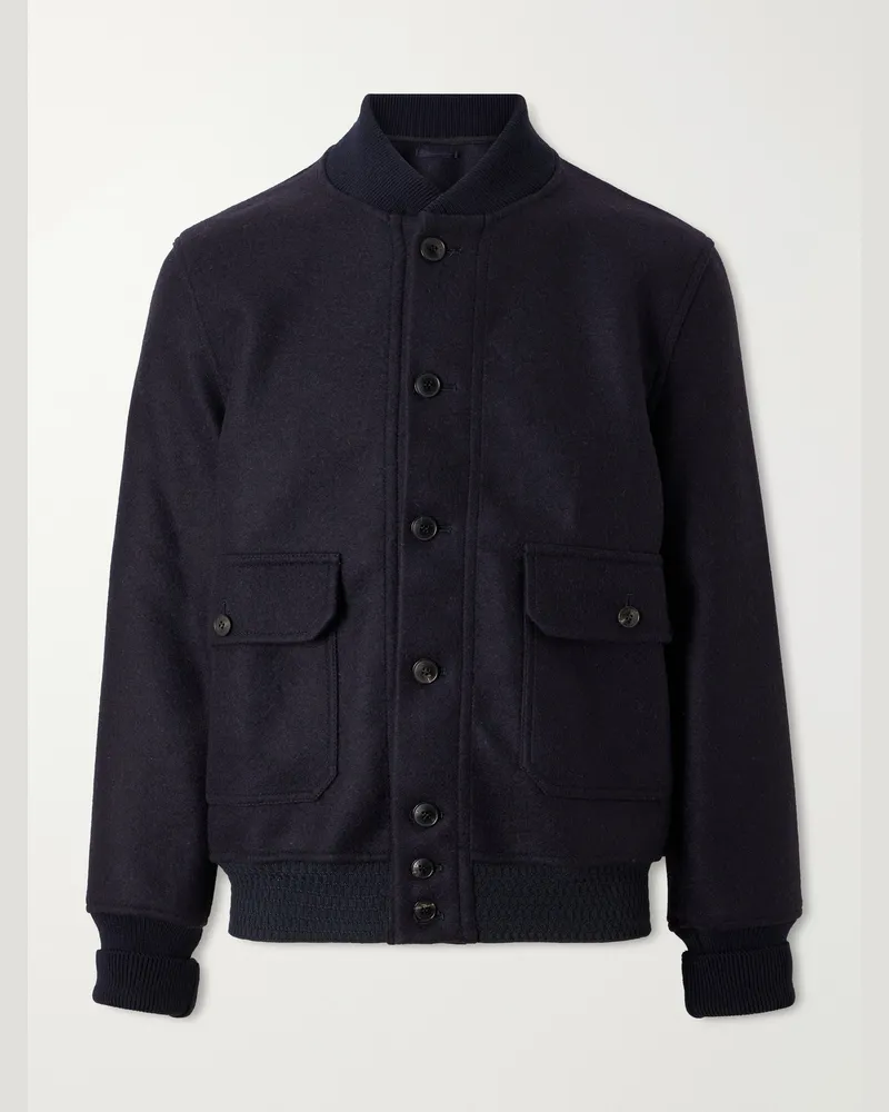 Fortela Cruiser Wool Bomber Jacket Blue