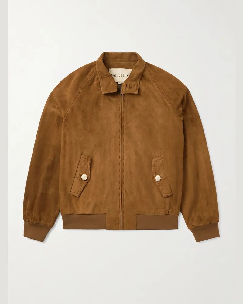 Valentino Garavani Jacke aus Veloursleder Braun