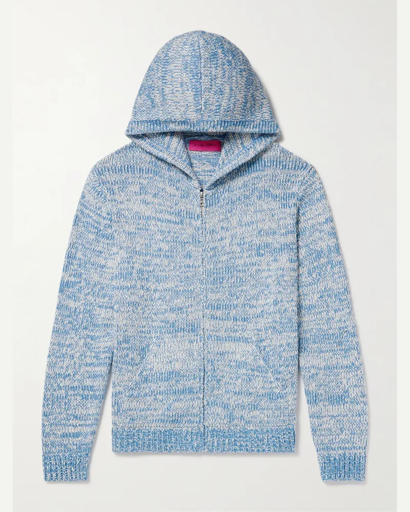 The Elder Statesman Nora Kapuzenjacke aus Baumwolle mit Reißverschluss Blau