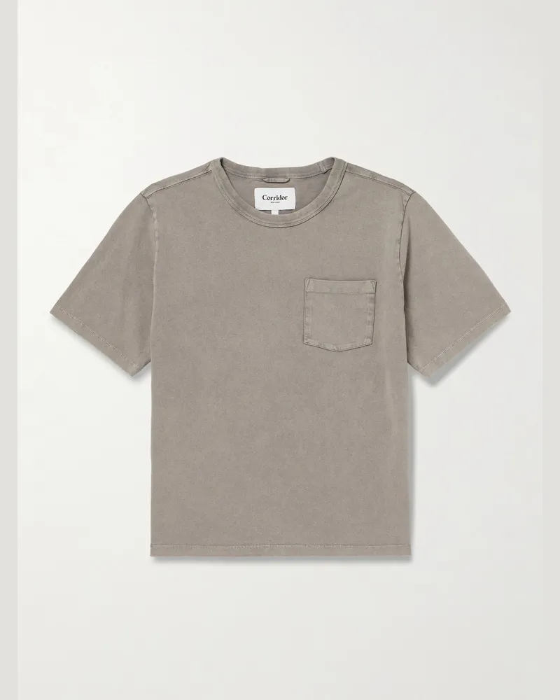 Corridor T-Shirt aus Baumwoll-Jersey in Stückfärbung Grau