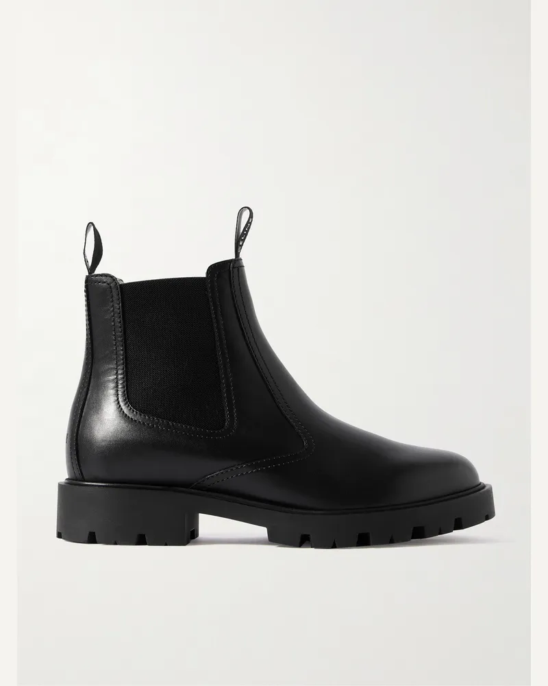Celine Margaret Chelsea Boots aus Leder mit Shearling-Futter Schwarz