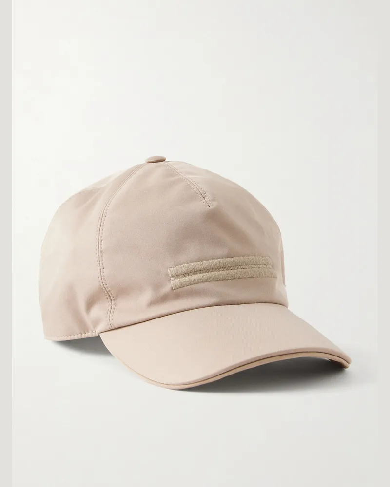 Ermenegildo Zegna Logo-Embellished Twill Baseball Cap Neutrals