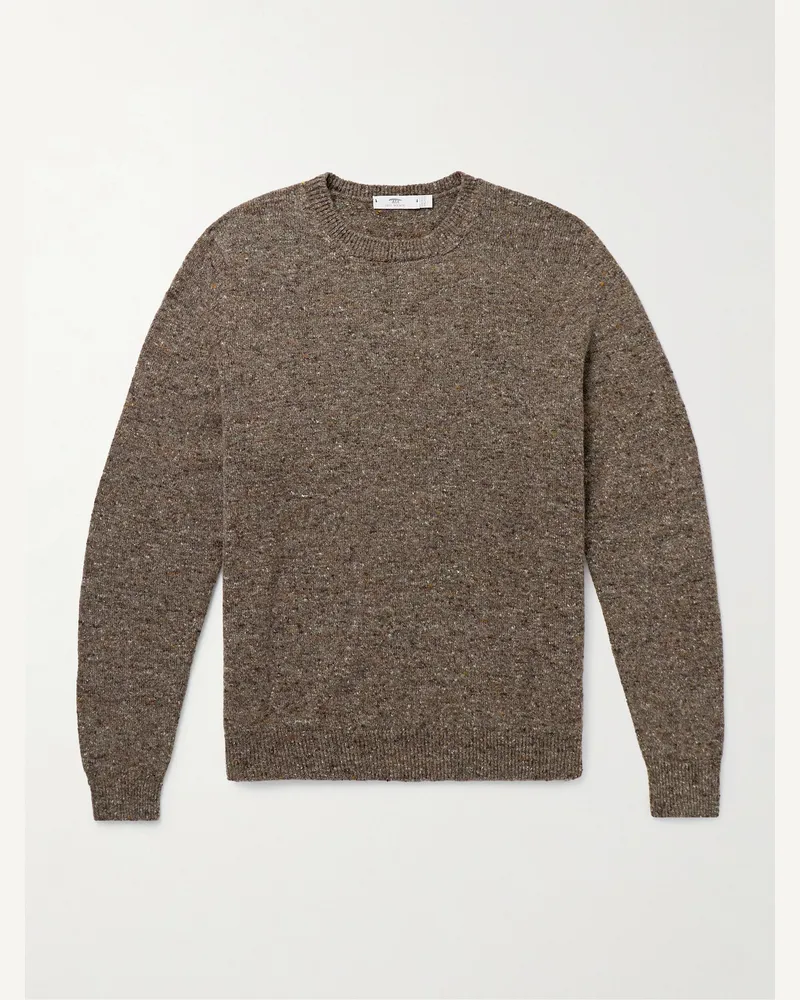 Inis Meáin Merino Wool and Cashmere-Blend Sweater Brown
