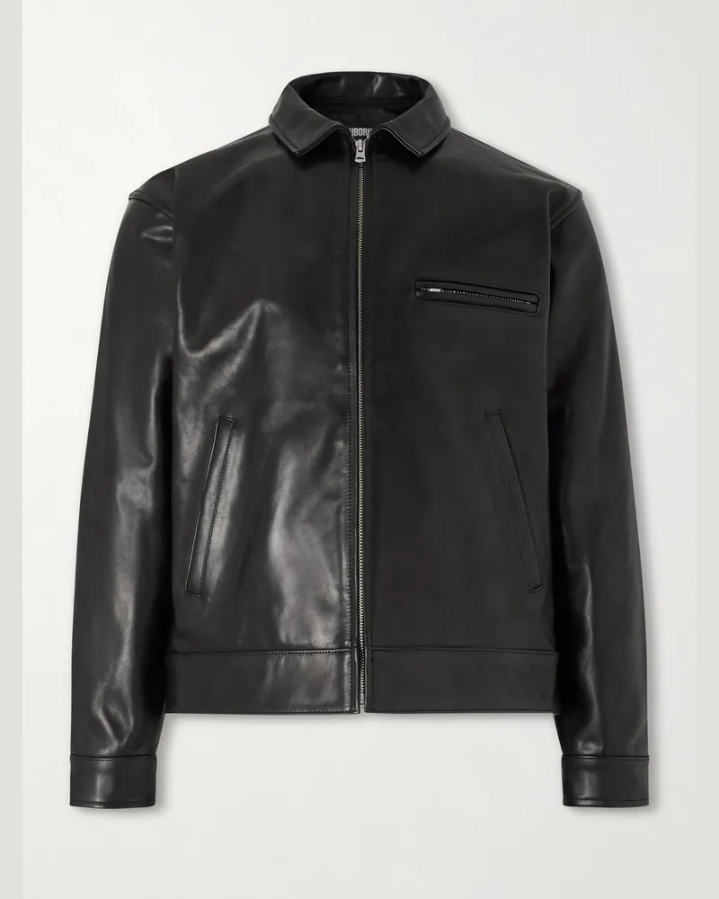 Neighborhood Sports Lederjacke Schwarz