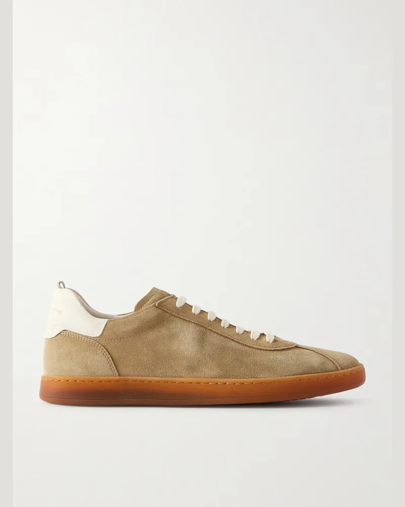 Officine Creative Italia Halo 001 Sneakers aus Veloursleder mit Lederbesatz Braun