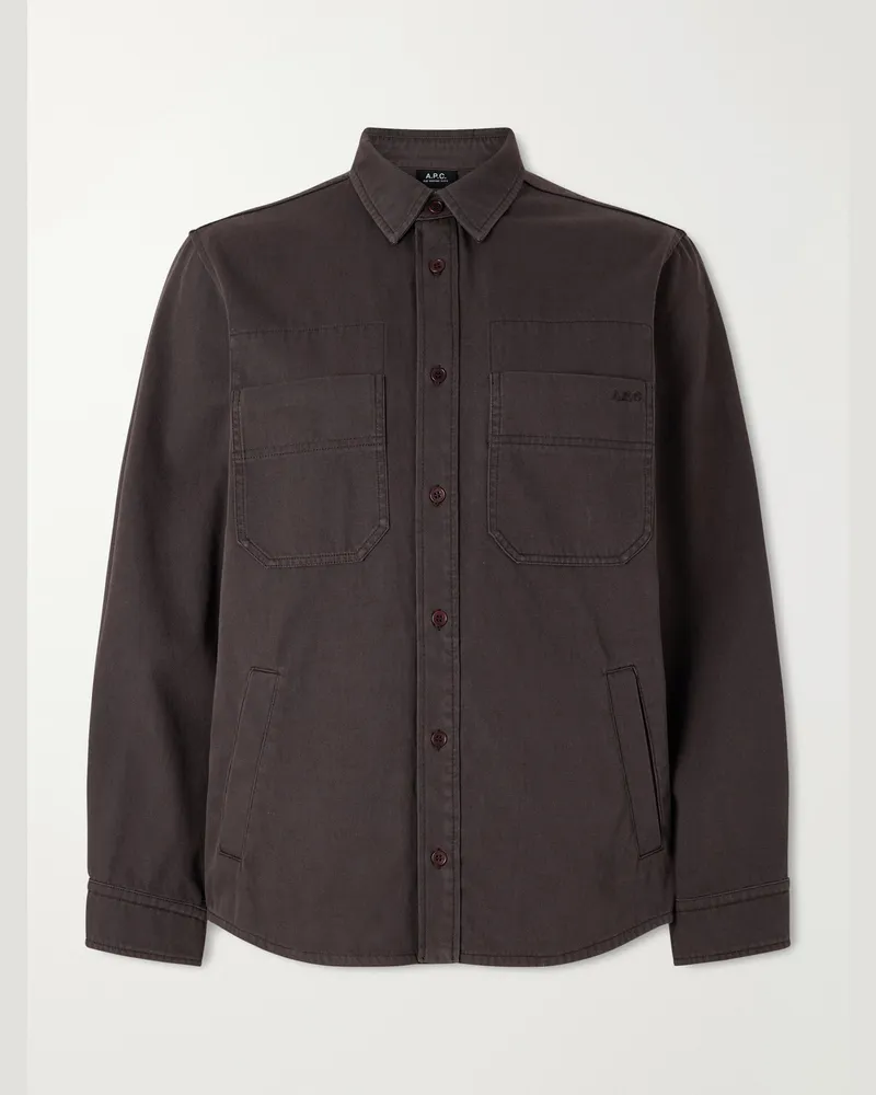 A.P.C. Noah Cotton-Twill Blouson Jacket Brown