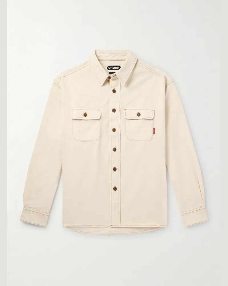 Cherry Los Angeles Hemdjacke aus Denim mit Logostickerei Neutral