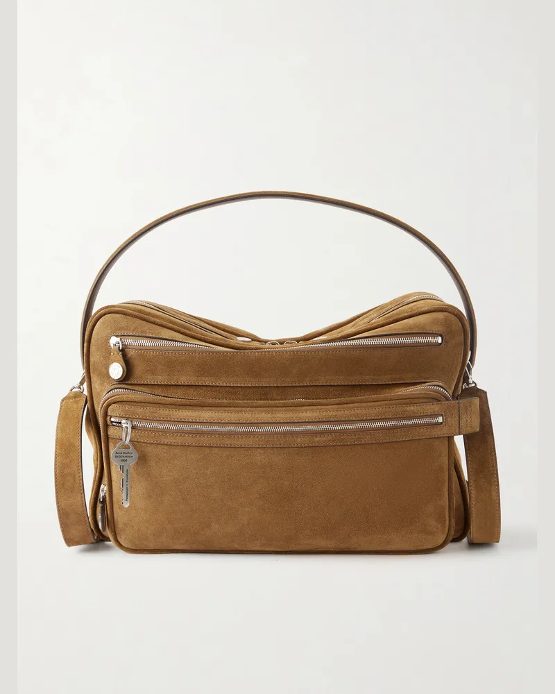 Acne Studios Camero Camera Suede Messenger Bag Brown