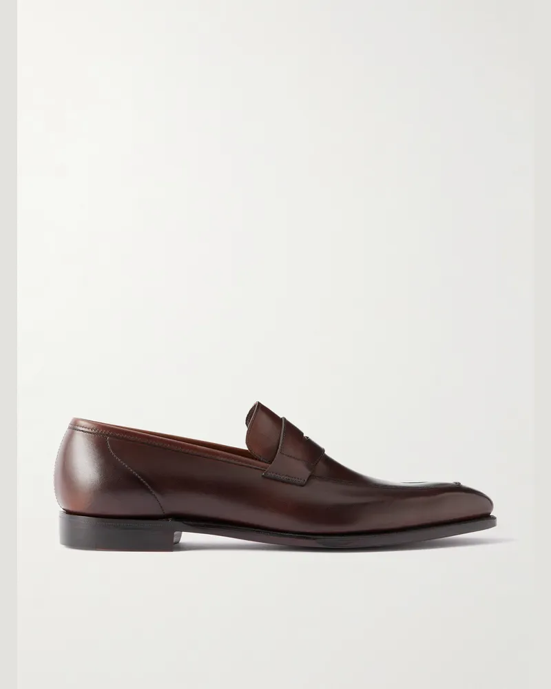 George Cleverley George Leather Penny Loafers Brown