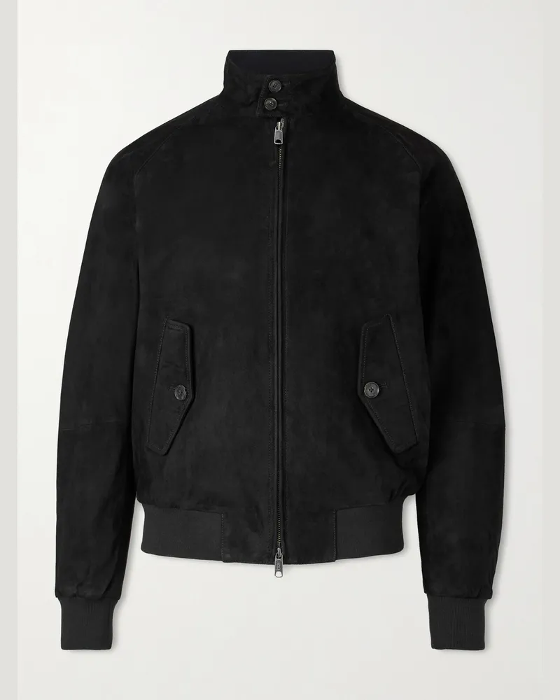 Baracuta G9 Suede Harrington Jacket Black
