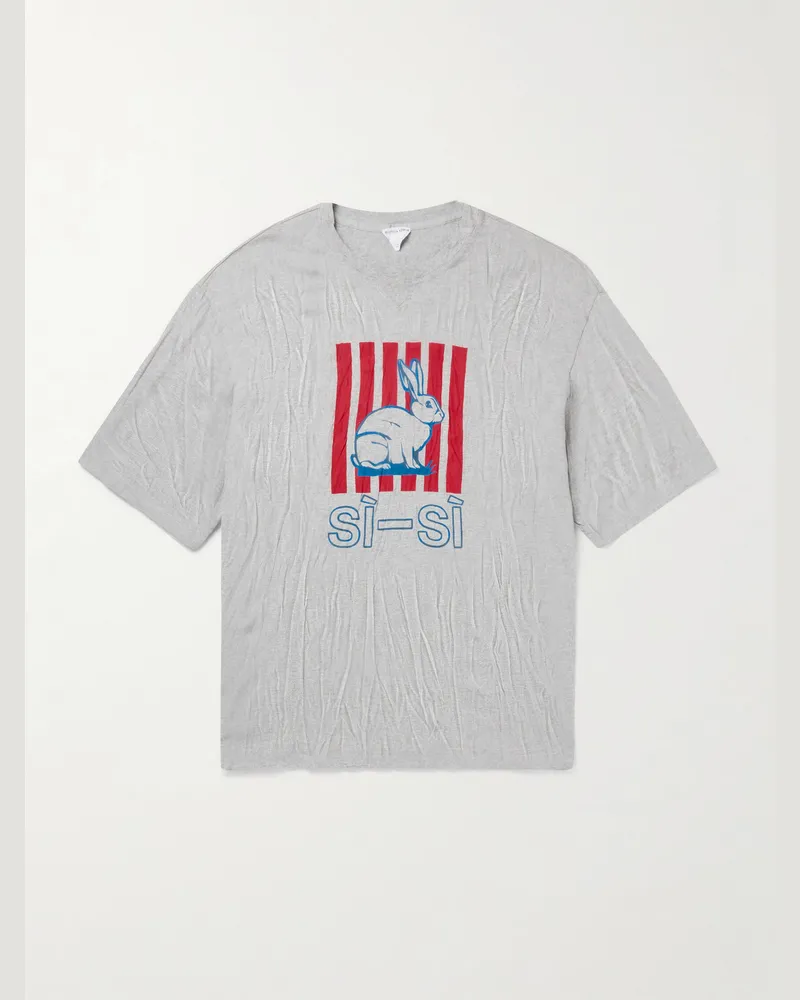 Bottega Veneta Printed Jersey T-Shirt Gray