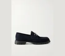 Sylke Horsebit-Embellished Suede Loafers
