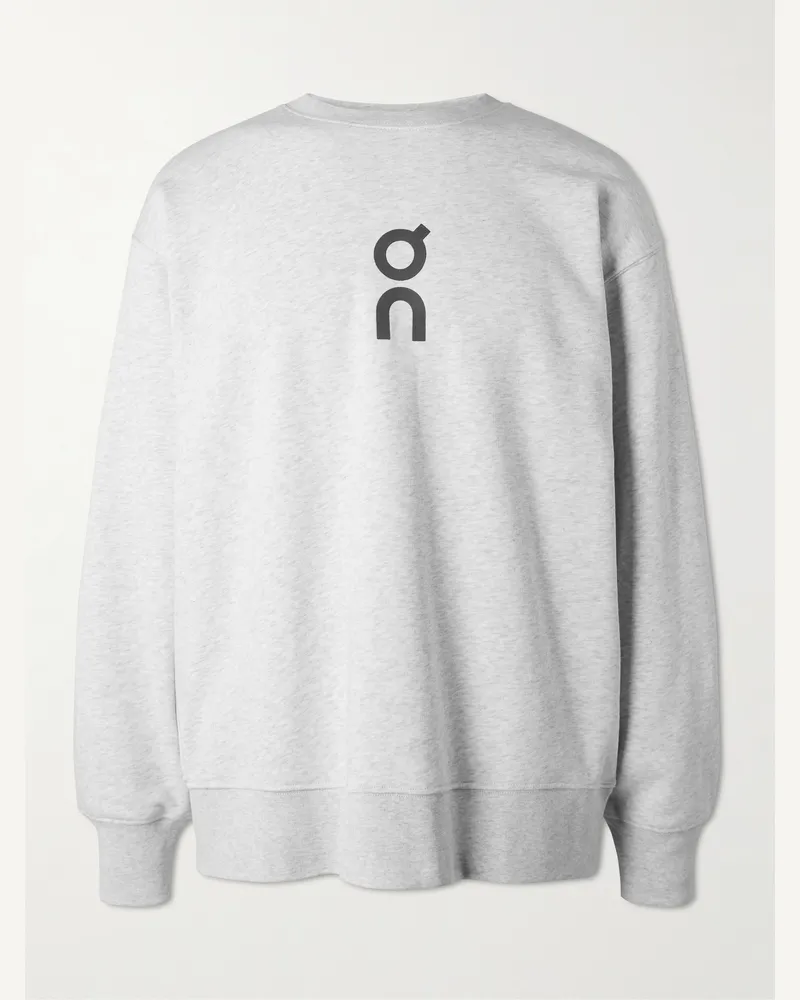 ON Club Sweatshirt aus Jersey aus einer Biobaumwollmischung mit Logoprint Grau