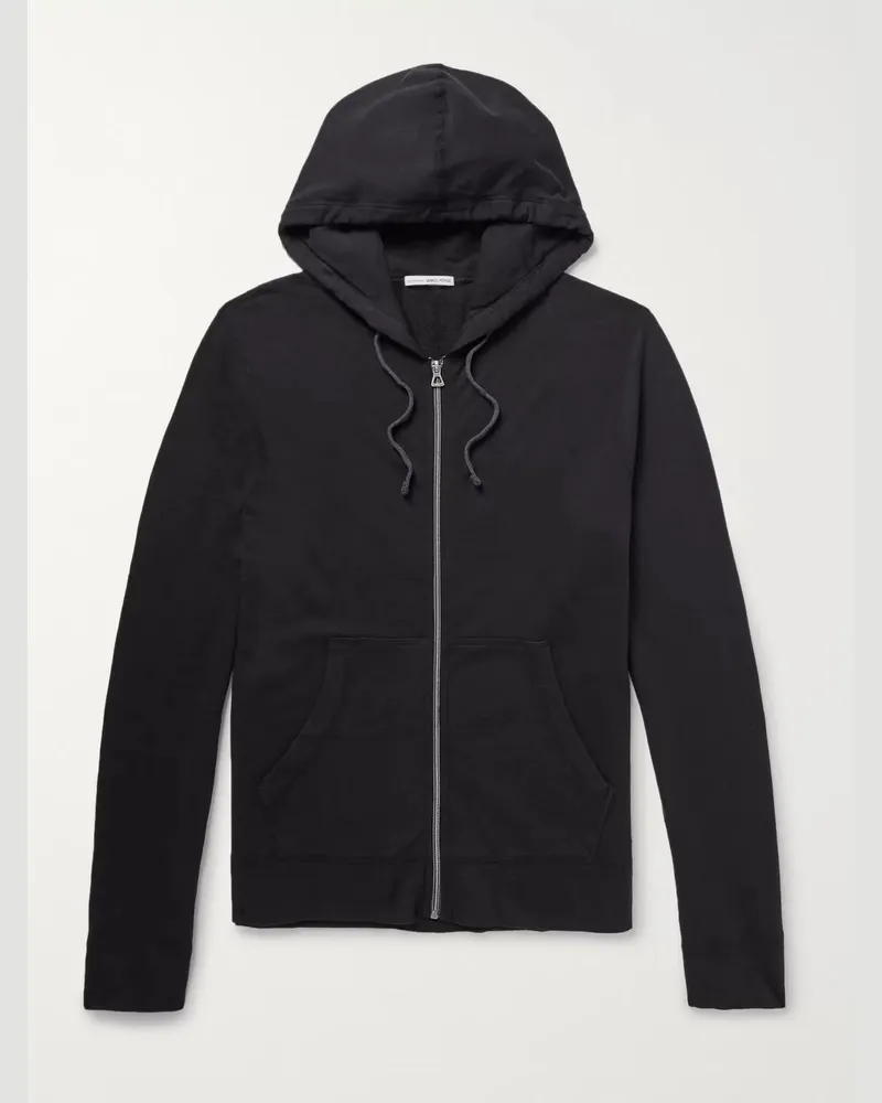 James Perse Supima Cotton-Jersey Hoodie Black