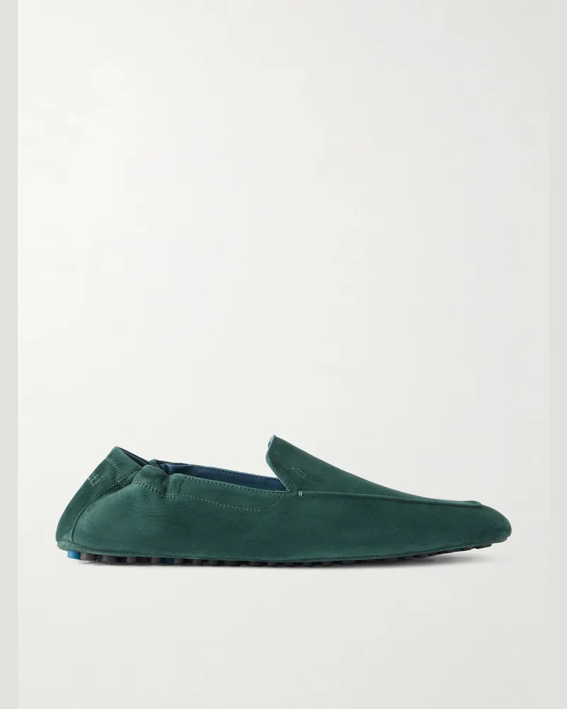 Berluti Far Niente Suede Driving Shoes Green