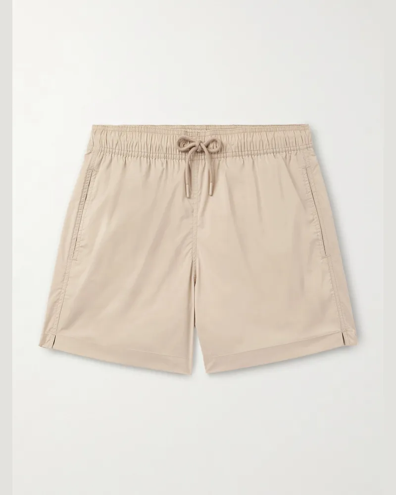 Frescobol Carioca Salvador Straight-Leg Mid-Length Recycled Swim Shorts Neutrals