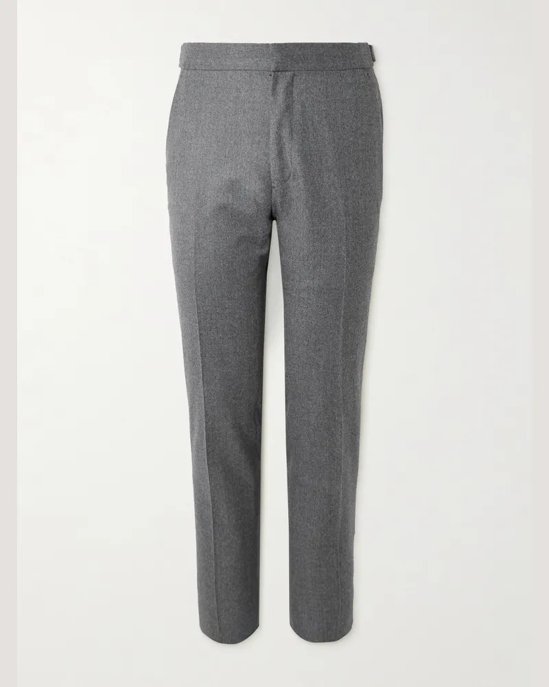 Tom Ford Dyllan Straight-Leg Wool-Flannel Suit Trousers Gray