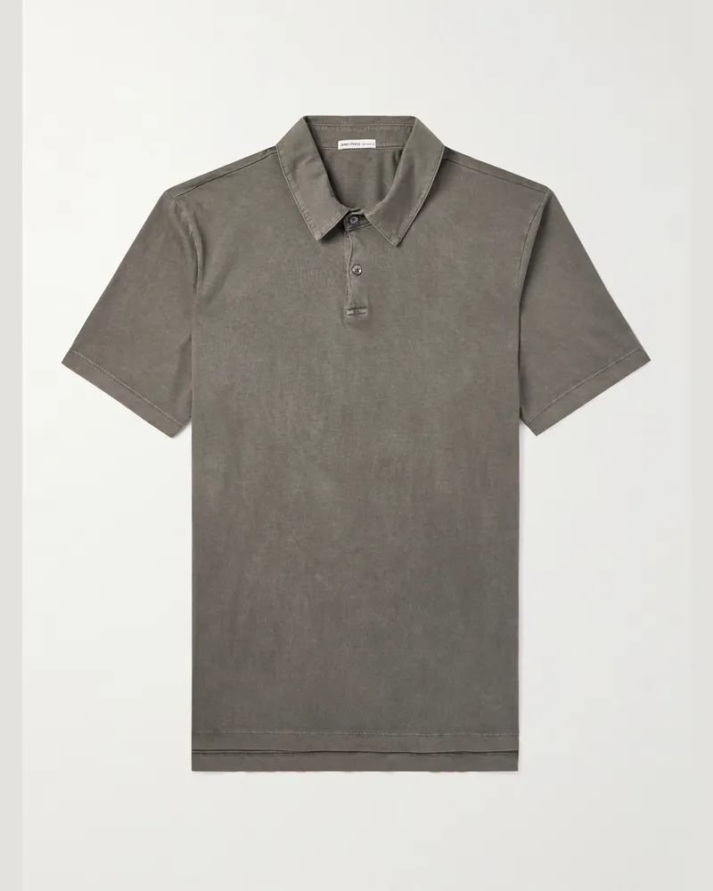 James Perse Supima Cotton-Jersey Polo Shirt Green