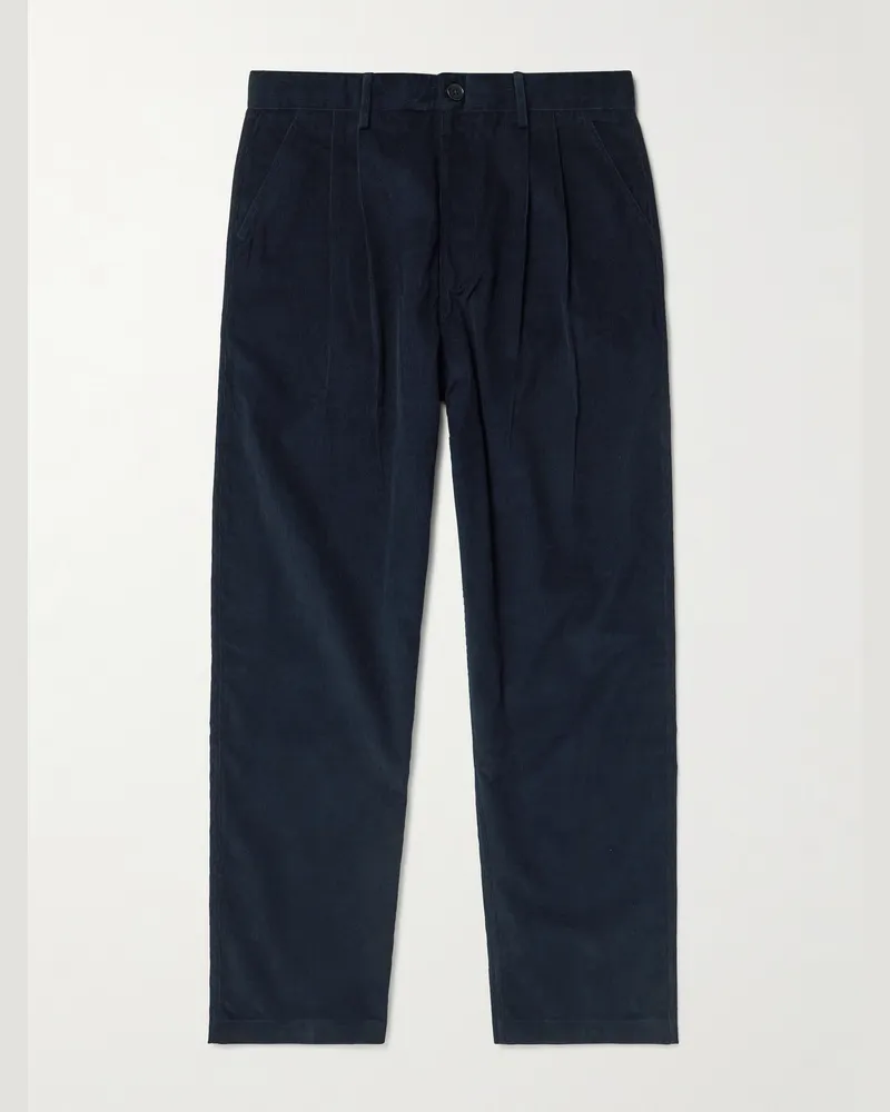 KARDO Antonio gerade geschnittene Hose aus Baumwollcord mit Stickerei Blau
