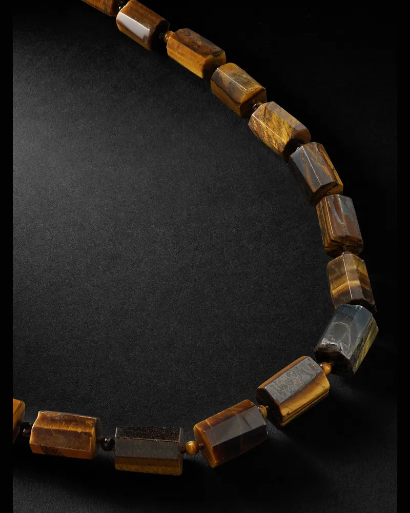 JIA JIA Oracle 14-Karat Gold Tiger's Eye Necklace Brown