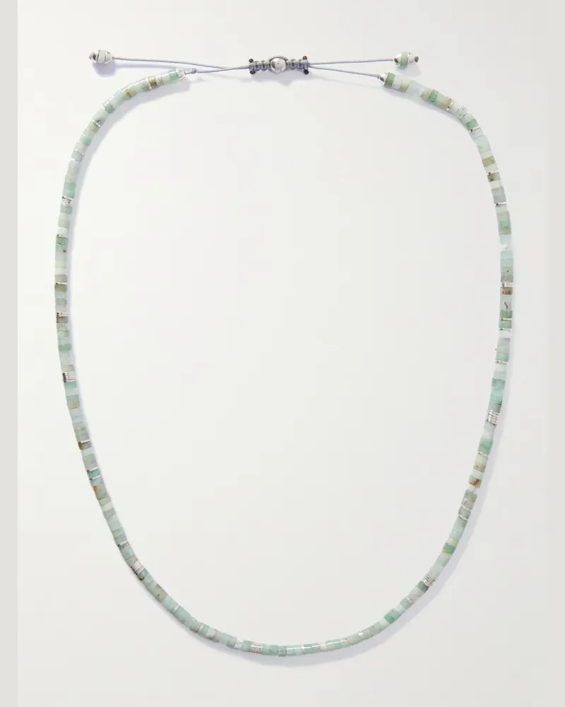 M. Cohen Tucson Kette aus Kordel mit Details aus Sterlingsilber und Chrysoprasen Blau