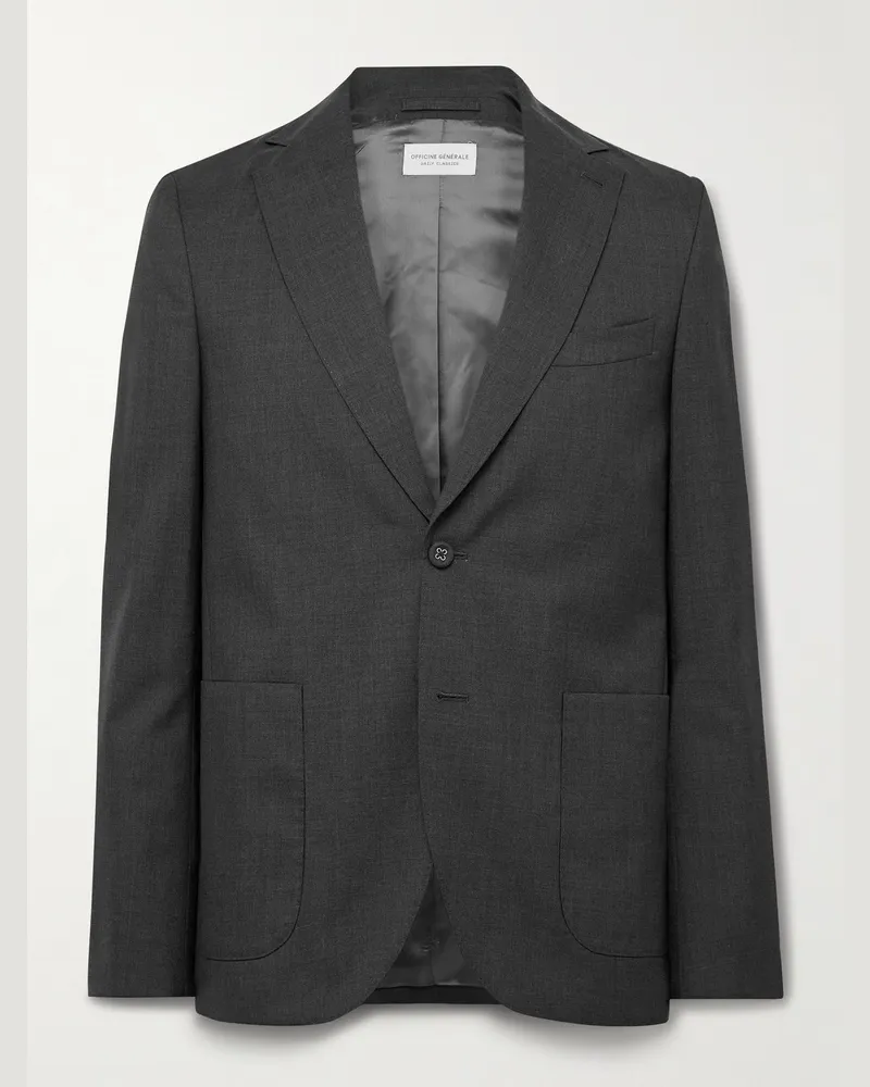 Officine Generale Arthus Virgin Wool Blazer Gray