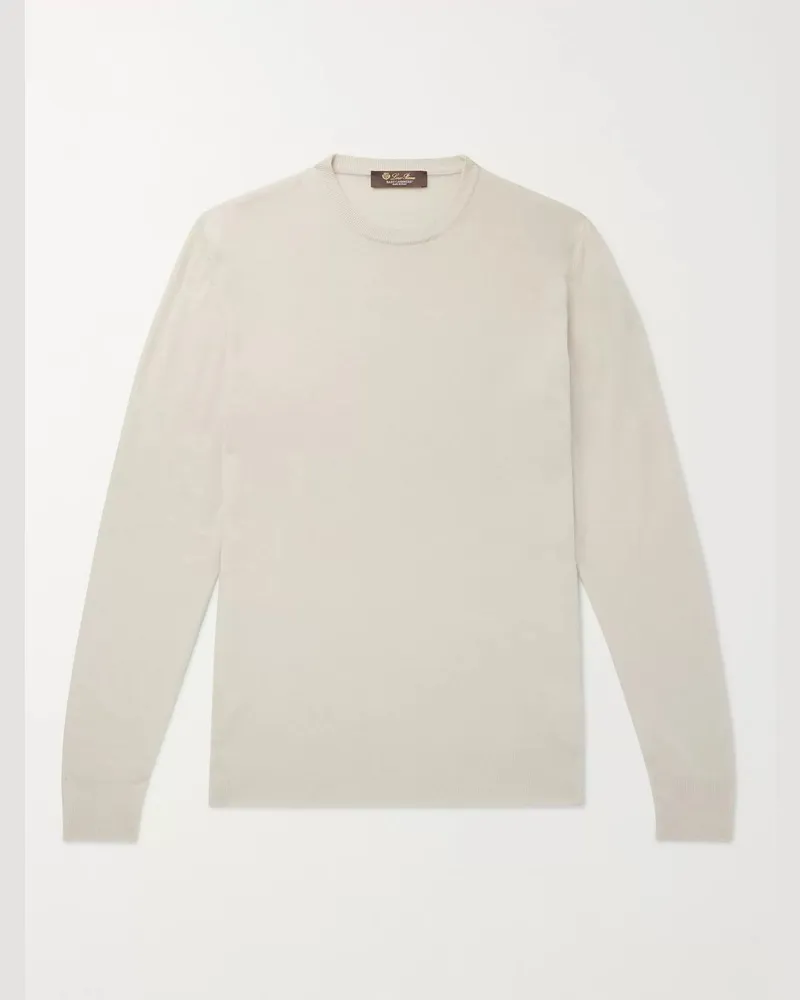 Loro Piana Schmal geschnittener Pullover aus Baby-Kaschmir Neutral