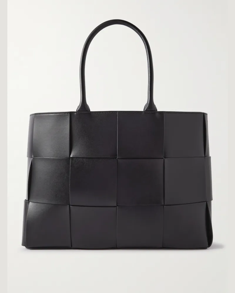 Bottega Veneta E/W Arco Tote aus Intrecciato-Leder Schwarz