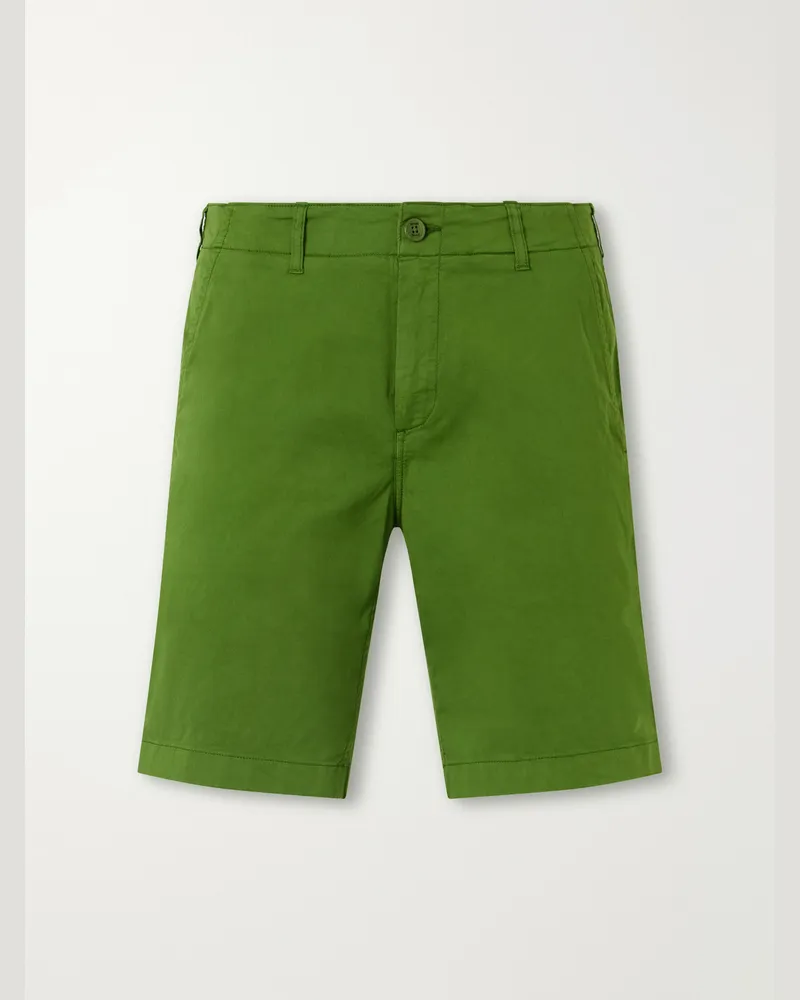 Vilebrequin Belin Woven Cotton-Blend Casual Shorts Green