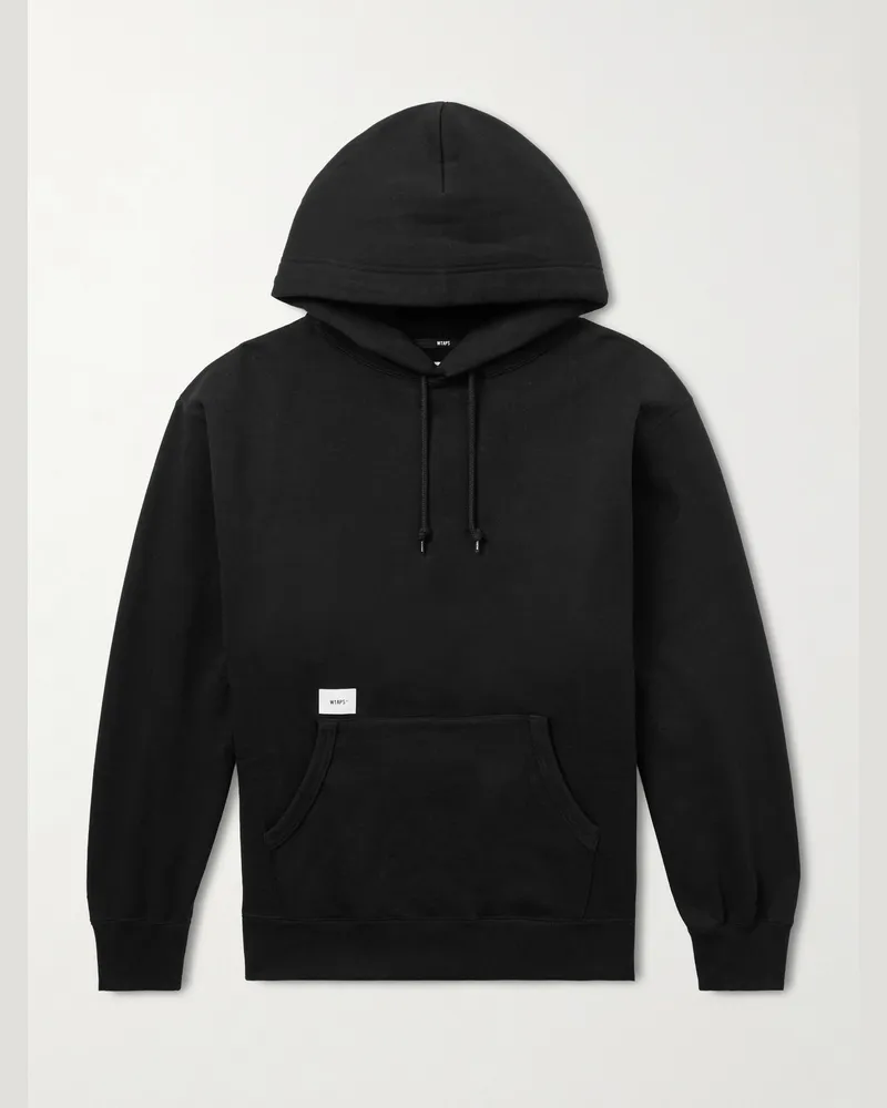 WTAPS Aon Hoodie aus Baumwoll-Jersey mit Logoapplikation Schwarz