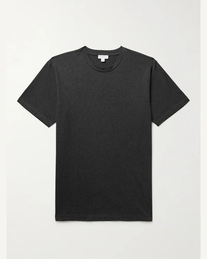 Sunspel Riviera Organic Cotton-Jersey T-Shirt Gray