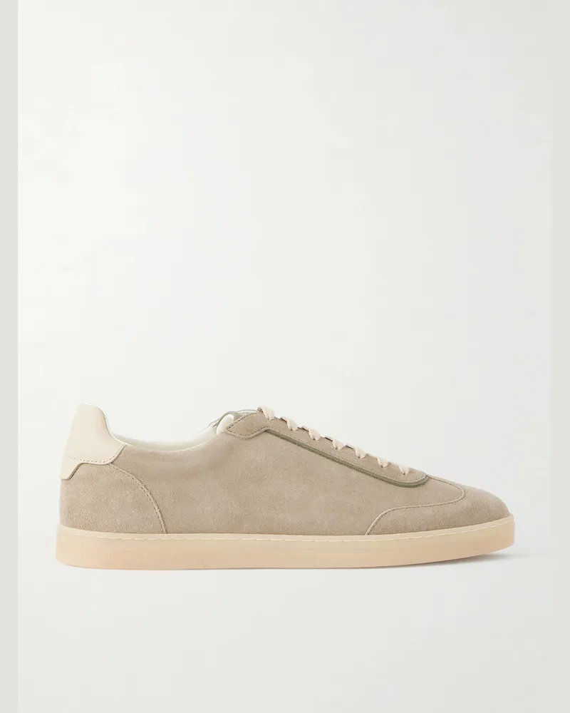 Brunello Cucinelli Coda di Rondine Suede Sneakers Green