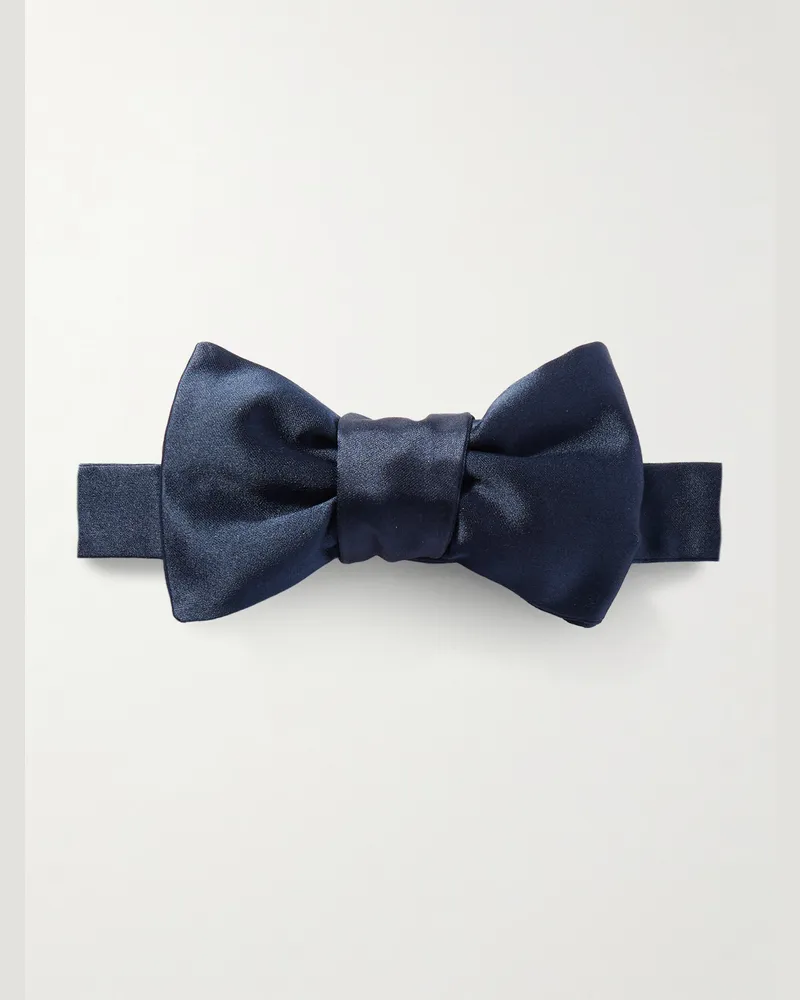 Charvet Vorgebundene Fliege aus Seidensatin Blau