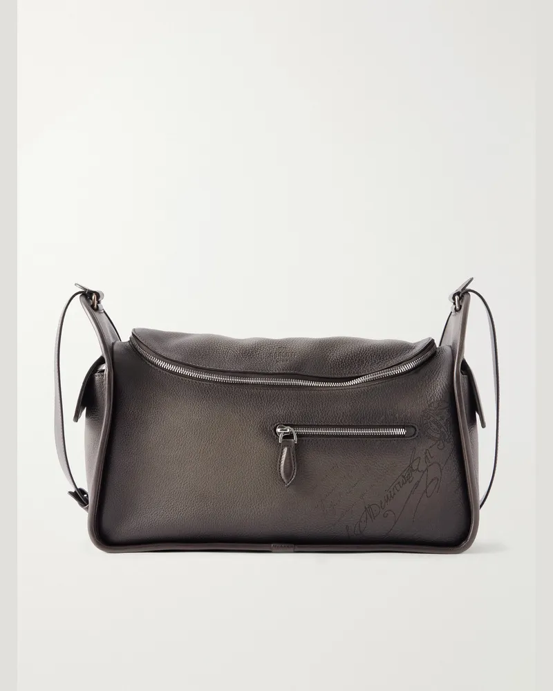 Berluti Periple Leather Weekend Bag Brown