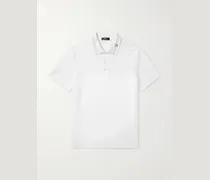 Medusa Embroidered Cotton-Piqué Polo Shirt