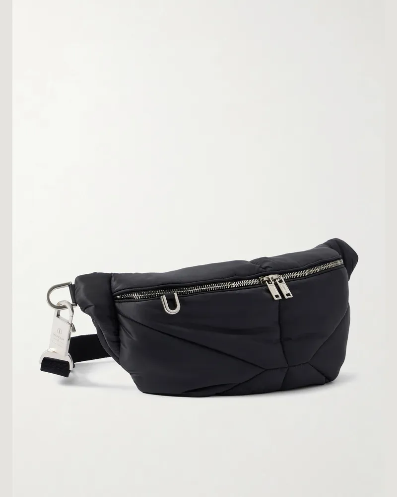 Rick Owens Moncler wattierte Gürteltasche aus gestepptem Shell Schwarz