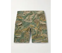Gerade geschnittene Cargoshorts aus Baumwoll-Twill mit Camouflage-Print