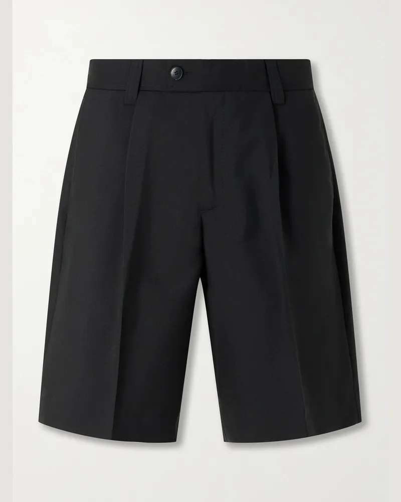 Mfpen Wide-Leg Wool Shorts Black