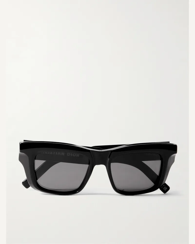 Dior DiorXplorer S2I Rectangle-Frame Acetate Sunglasses Black
