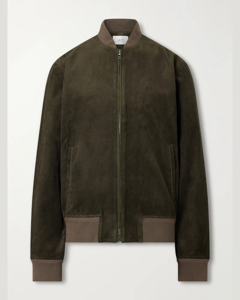 MR P. Cotton-Corduroy Bomber Jacket Green