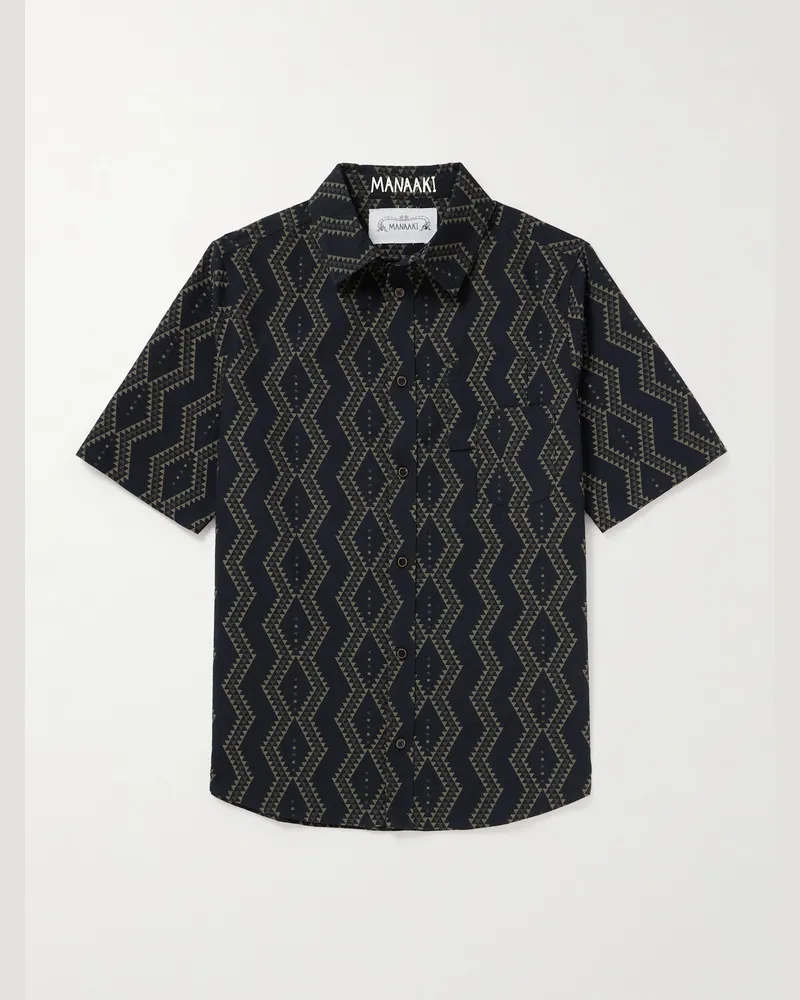 MANAAKI Tai Hemd aus Baumwoll-Jacquard Schwarz