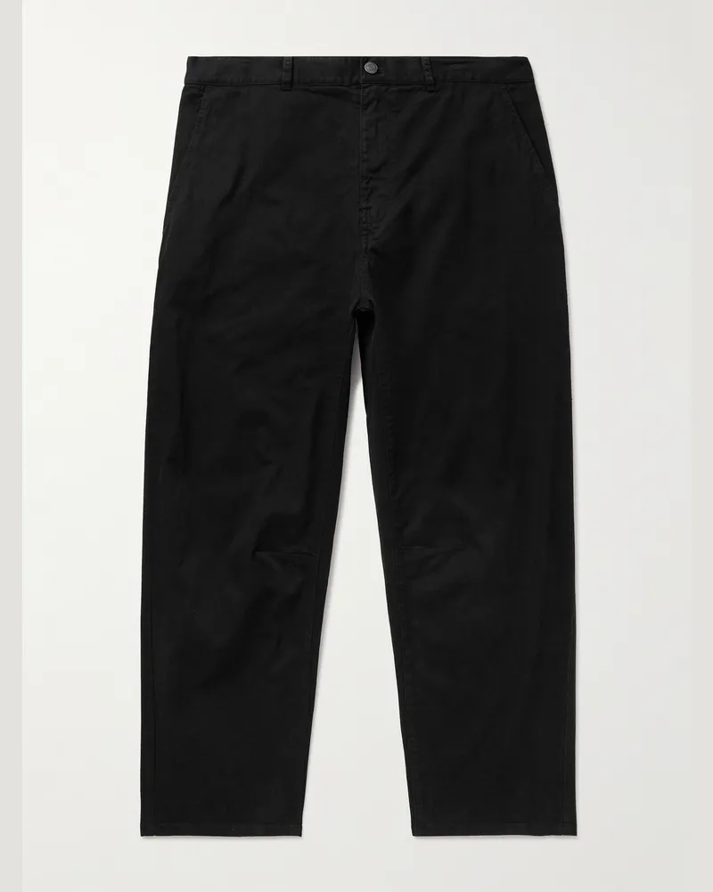 Nili Lotan Carpenter Straight-Leg Cropped Cotton-Blend Twill Trousers Black