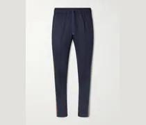 Straight-Leg Striped Jersey Sweatpants