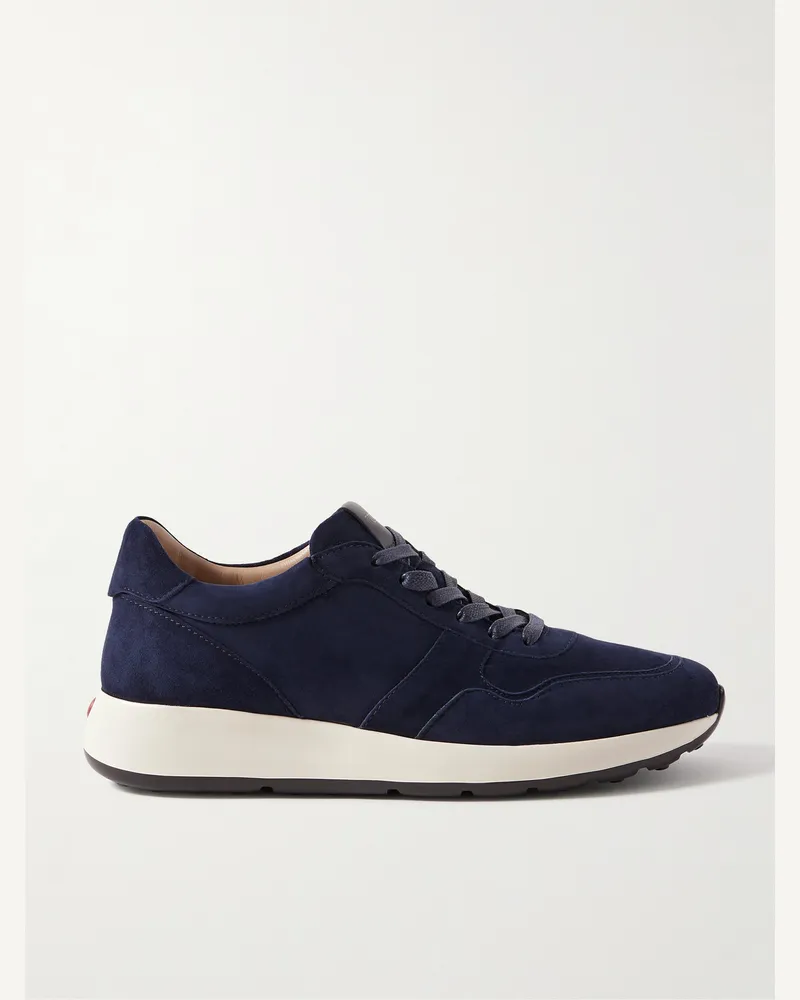 TOD'S Sneakers aus Veloursleder mit Lederbesatz Blau