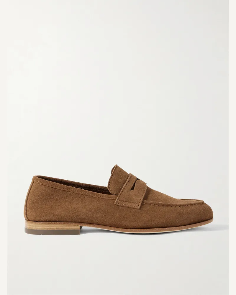 MR P. Pennyloafers aus Veloursleder Braun