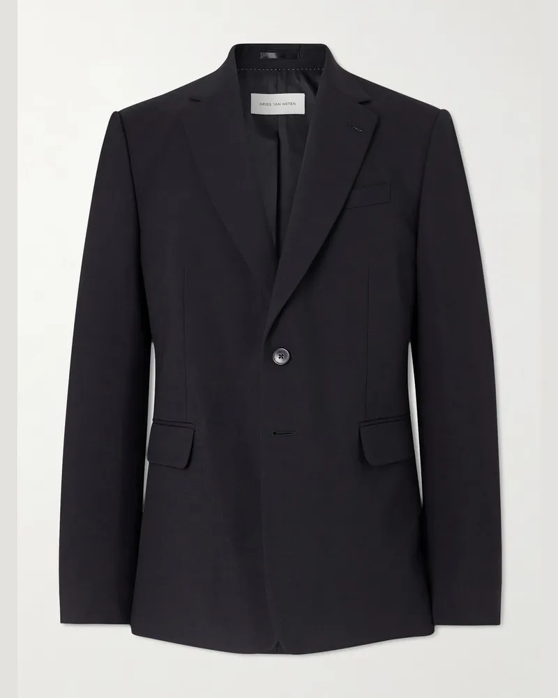 Dries van Noten Wool and Mohair-Blend Blazer Black