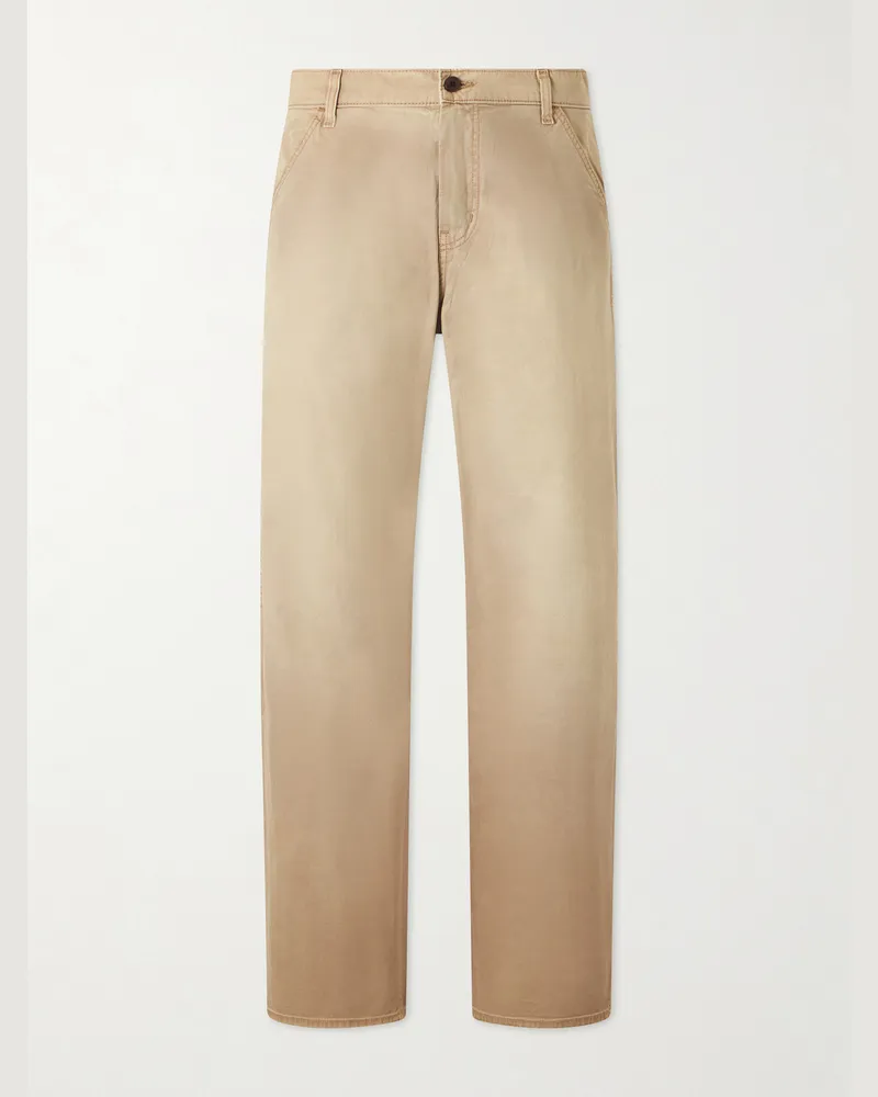 Cherry Los Angeles Wide-Leg Cotton-Twill Chinos Brown