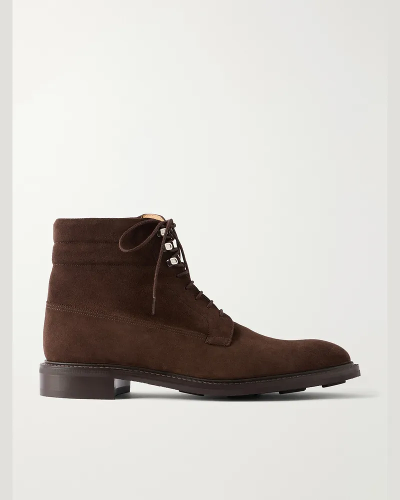John Lobb Alder Suede Lace-Up Boots Brown